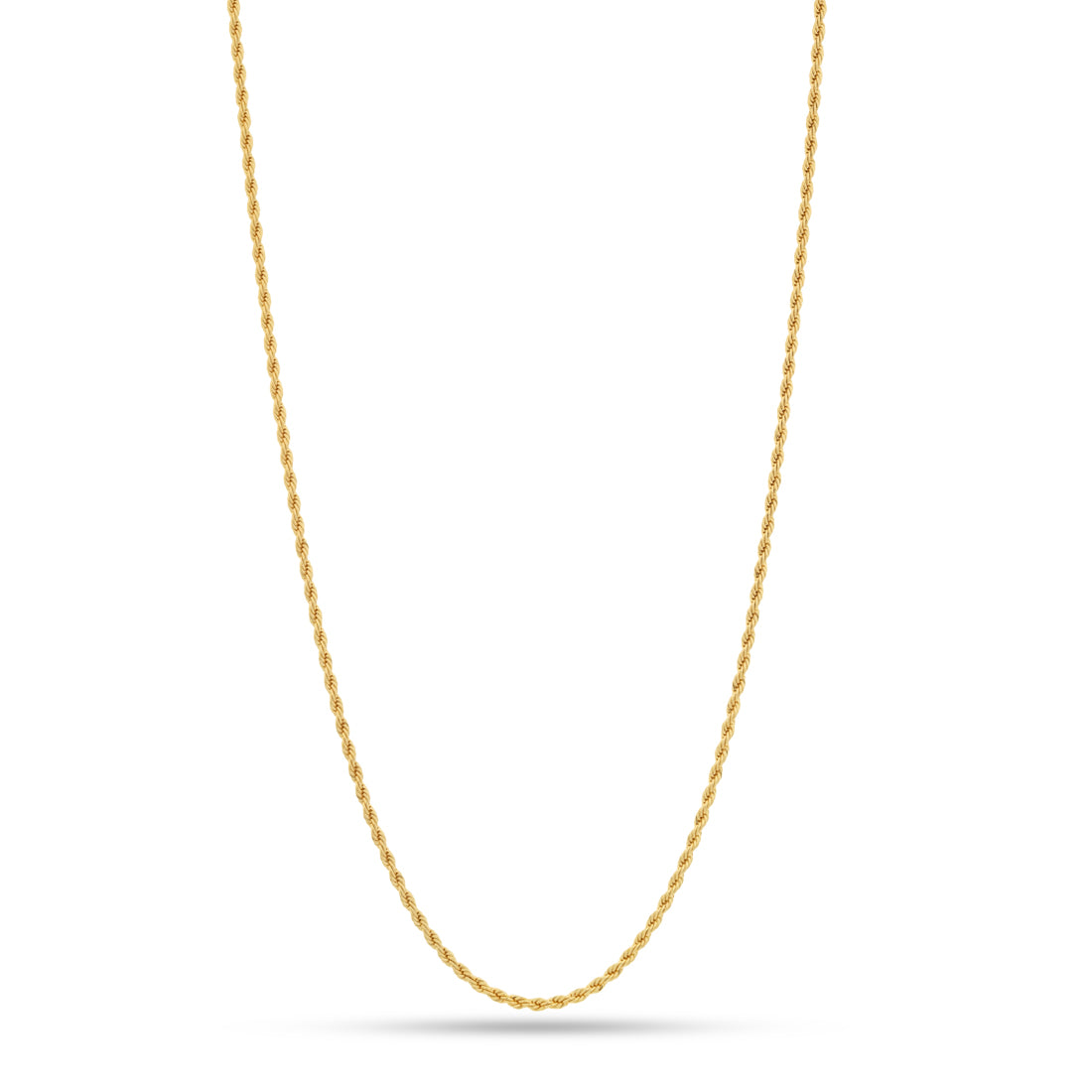 3mm Rope Chain  in  Gold Plated / 14K Gold / 16" by King Ice