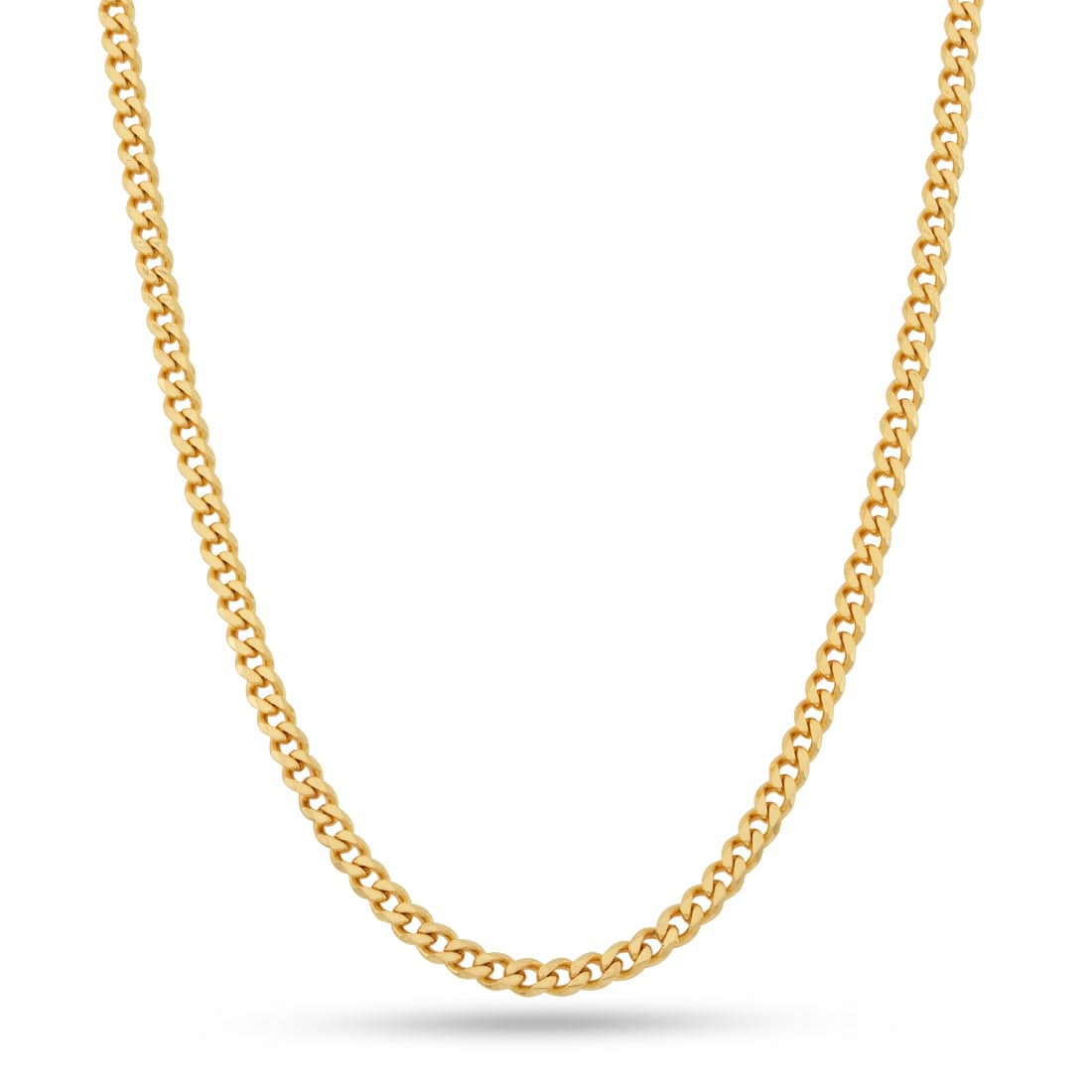 4mm Miami Cuban Link Chain  in  Gold Plated / 14K Gold / 18" by King Ice