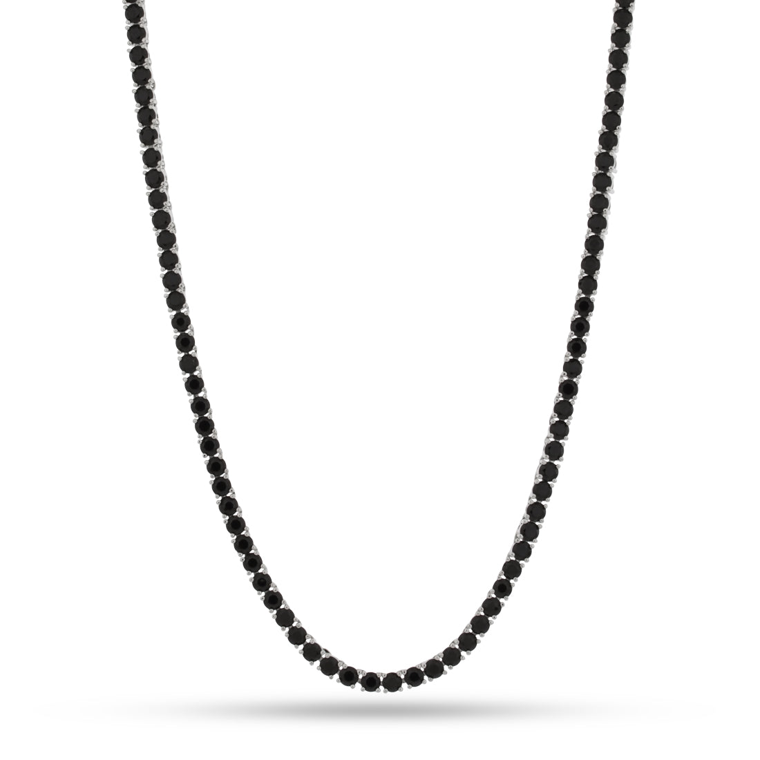 4mm Onyx Tennis Chain  in  Gold Plated / White Gold / 22" by King Ice