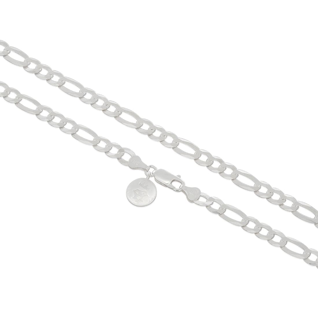 5mm Italian Sterling Silver Figaro Chain  in  22" by King Ice