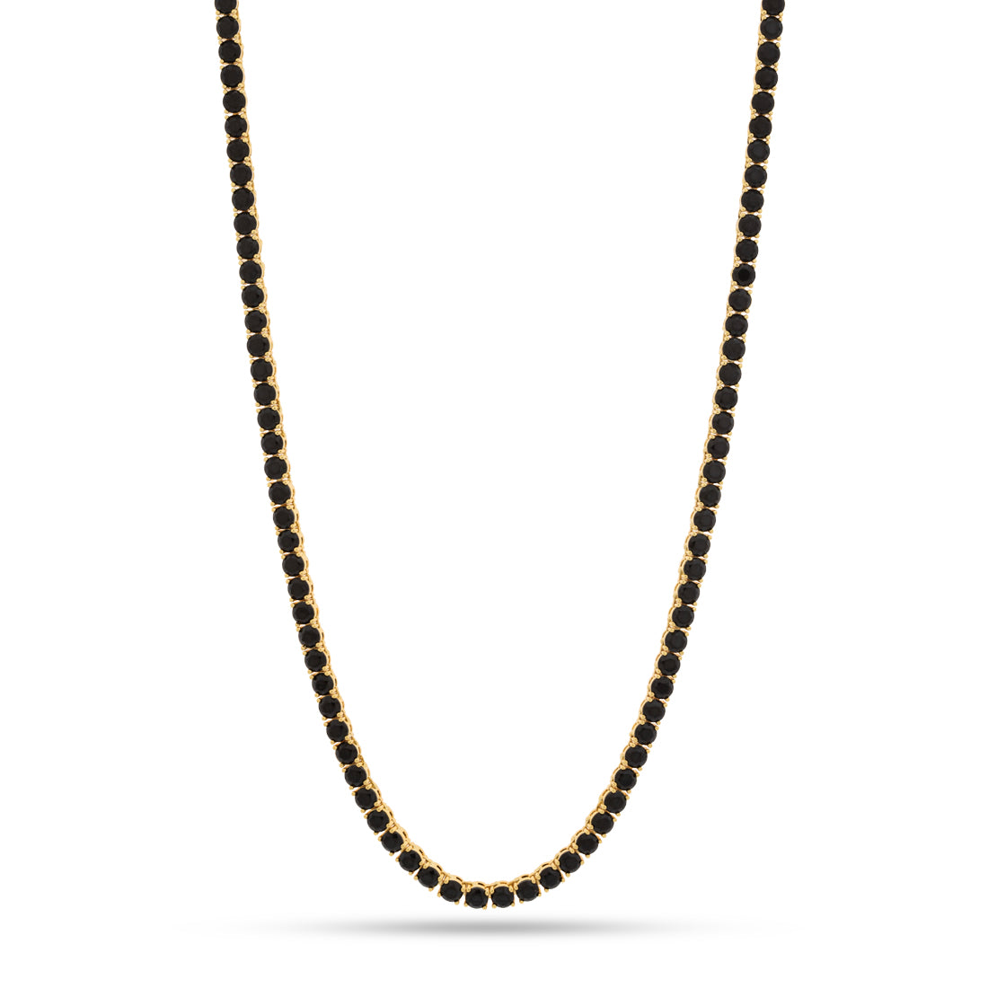 5mm Onyx Tennis Chain  in  Gold Plated / 14K Gold / 18" by King Ice