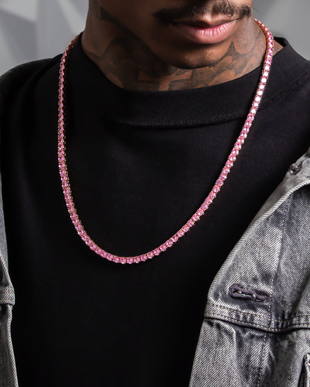 5mm Pink Tennis Chain  in  by King Ice