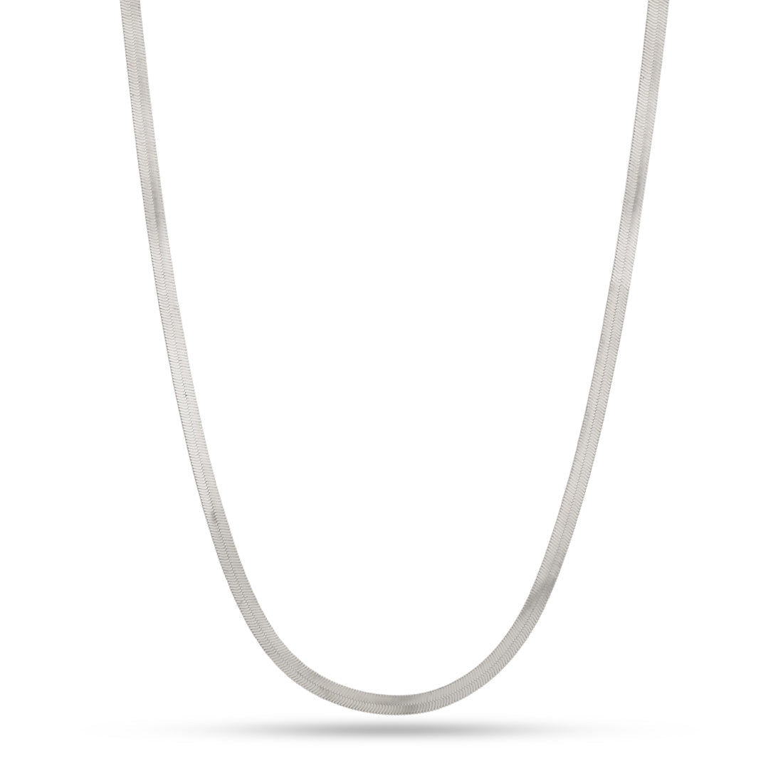 5mm Thick Herringbone Chain  in  White Gold / 18" by King Ice