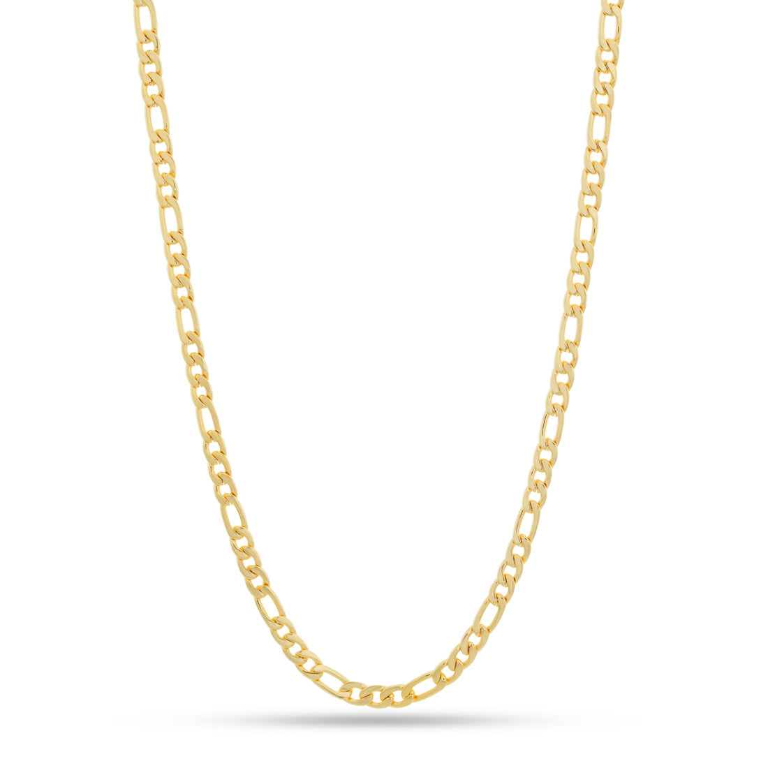 6mm Figaro Chain  in  14K Gold / Gold Plated / 20" by King Ice