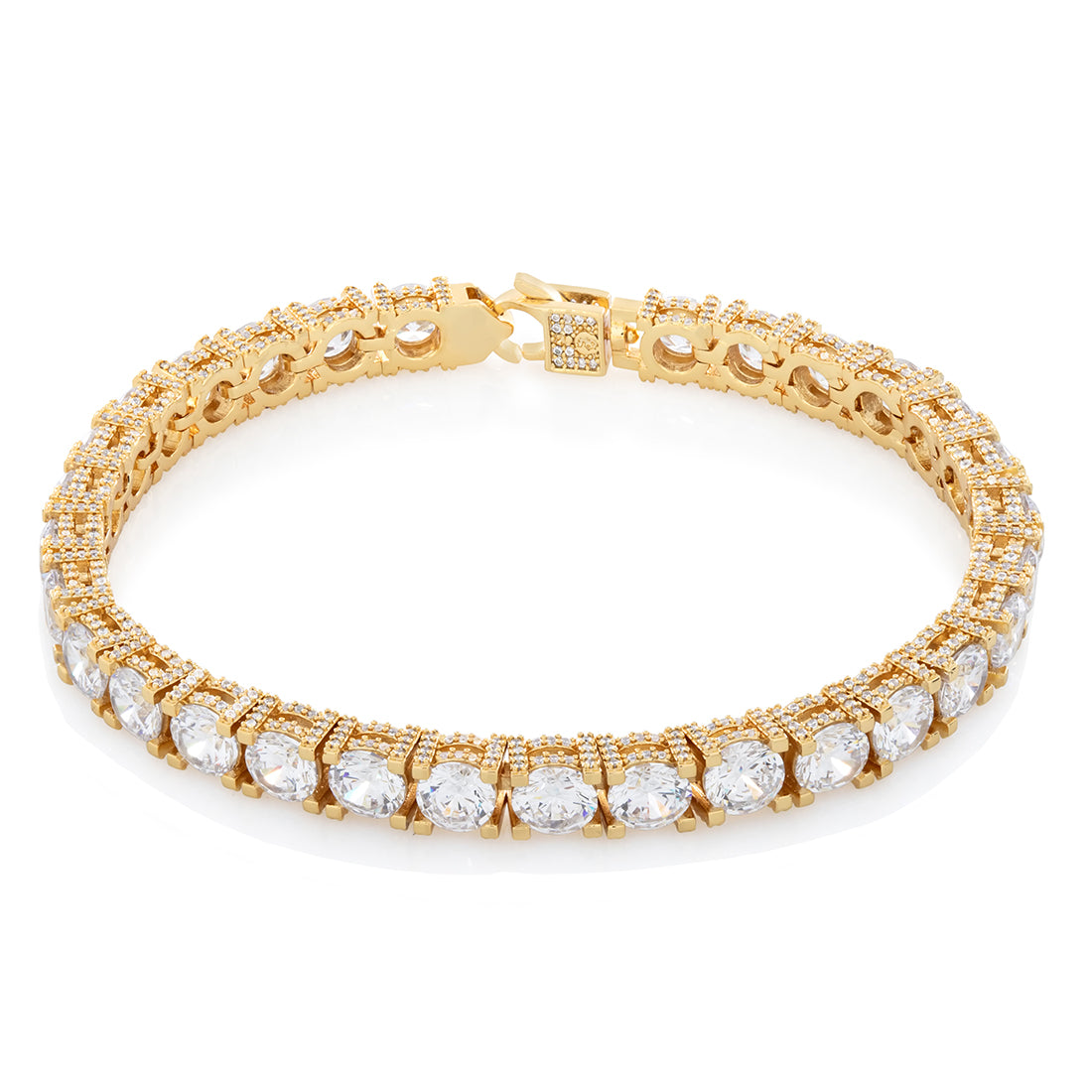 6mm Icy Tennis Bracelet  in  Gold Plated / 14K Gold / 8" by King Ice