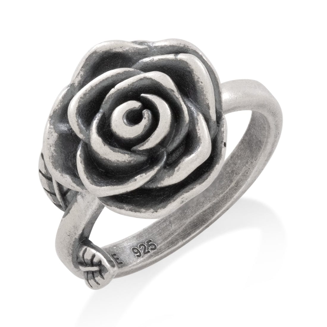 Antique Rose Ring  in  Sterling Silver / White Gold / 5 by King Ice