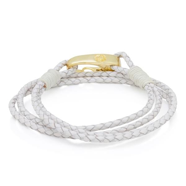 Braided Wrap Bracelet  in  White / Adjustable by King Ice