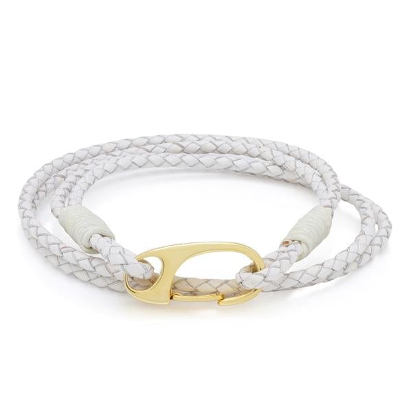 Braided Wrap Bracelet  in  White / Adjustable by King Ice