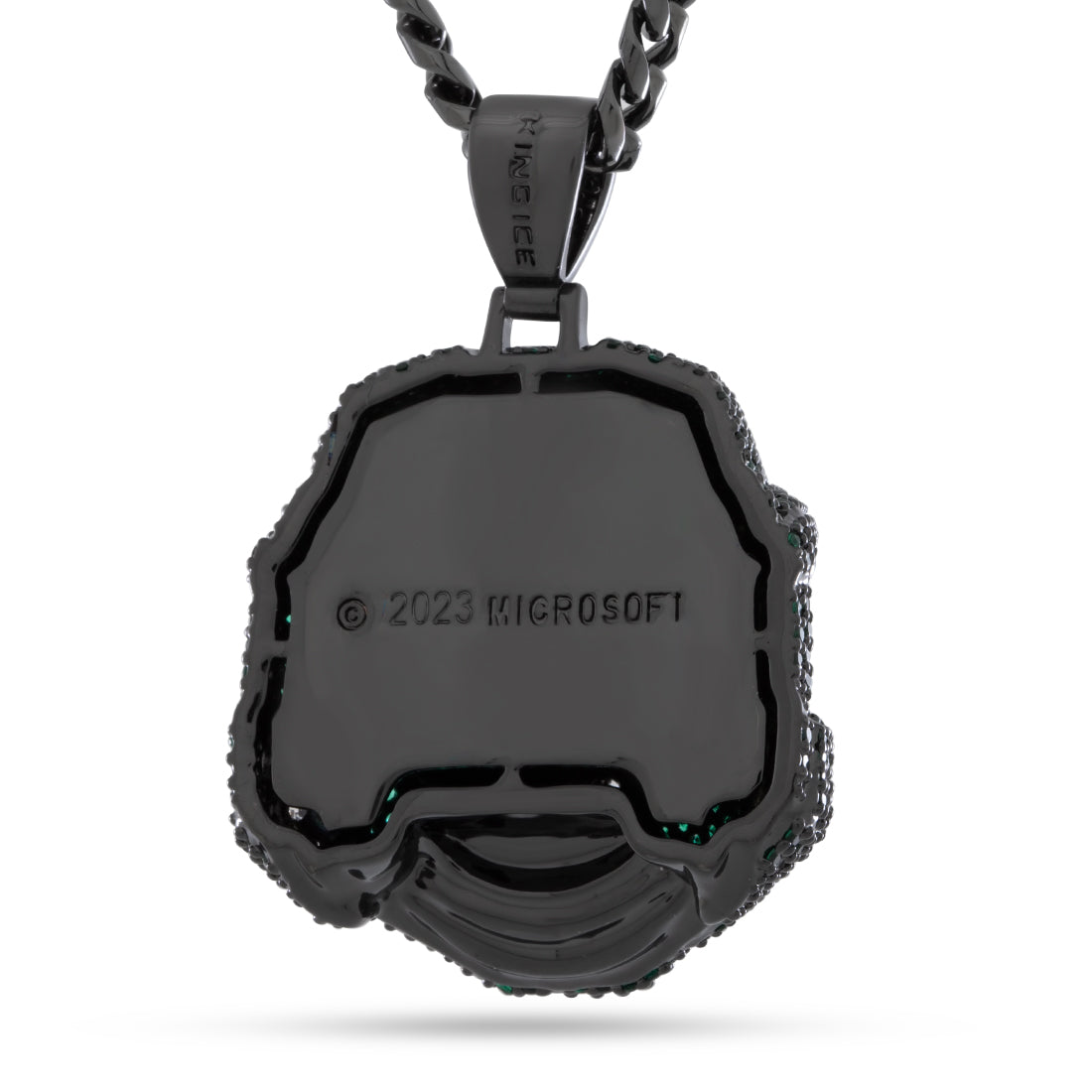 Halo x King Ice - Mark VI Helmet Necklace  in  Black Gold / 2.2" by King Ice