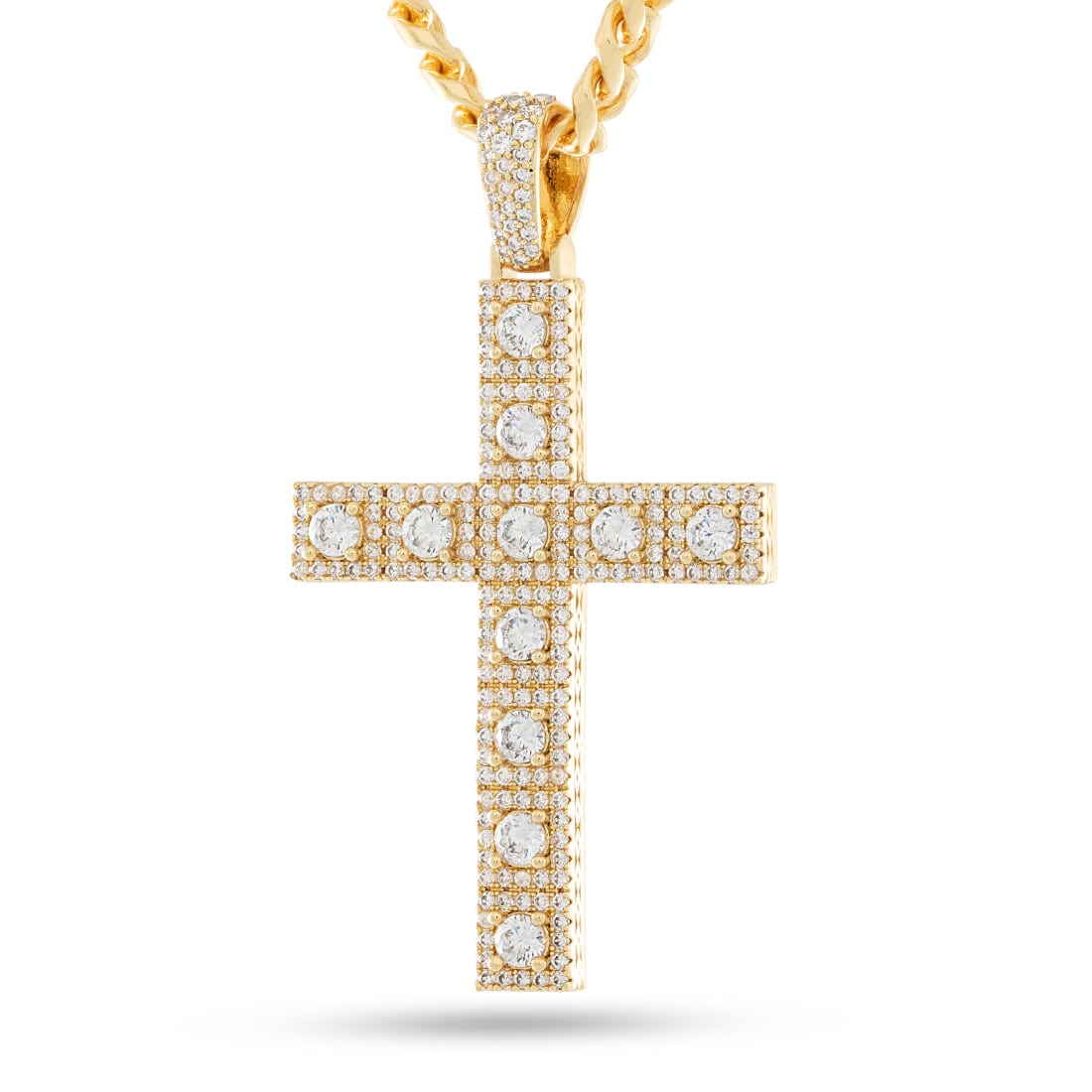 Cross of Centrality Necklace  in  14K Gold by King Ice