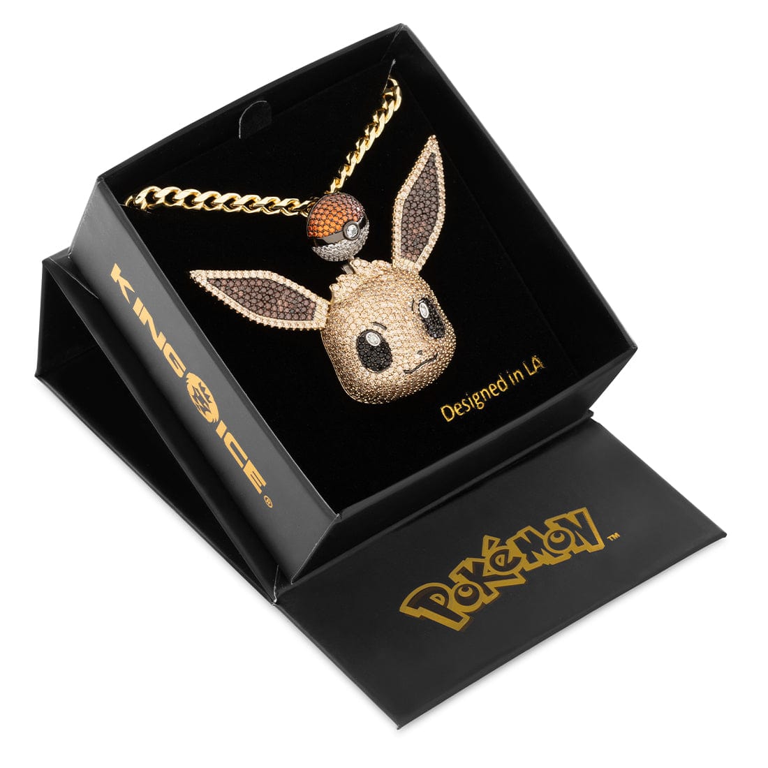 King Ice | Pokémon - Eevee Necklace  in  14K Gold / 1.9" by King Ice