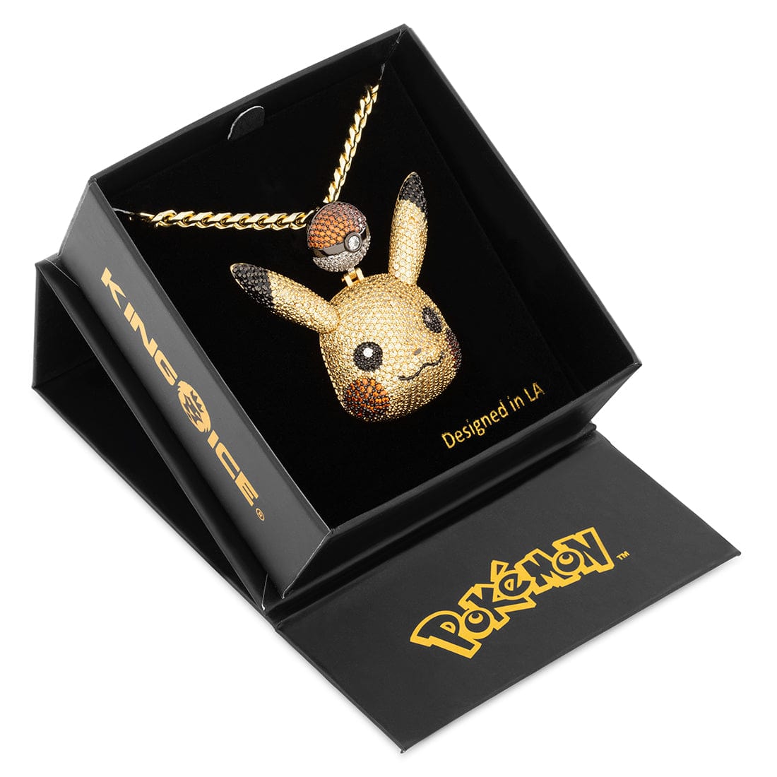 King Ice | Pokémon - Pikachu Necklace  in  14K Gold / 1.9" by King Ice