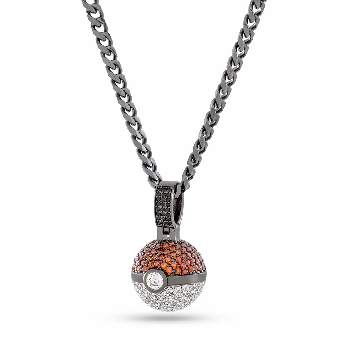 King Ice | Pokémon - Poké Ball Necklace  in  Black Gold / 1.1" by King Ice