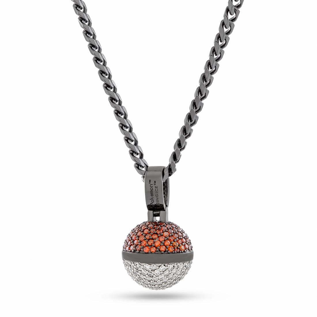 King Ice | Pokémon - Poké Ball Necklace  in  Black Gold / 1.1" by King Ice