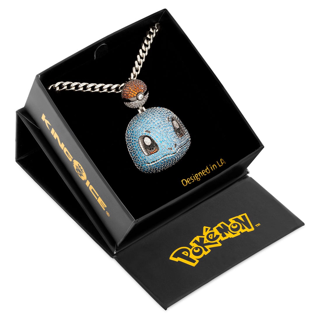 King Ice | Pokémon - Squirtle Necklace  in  White Gold / 2" by King Ice