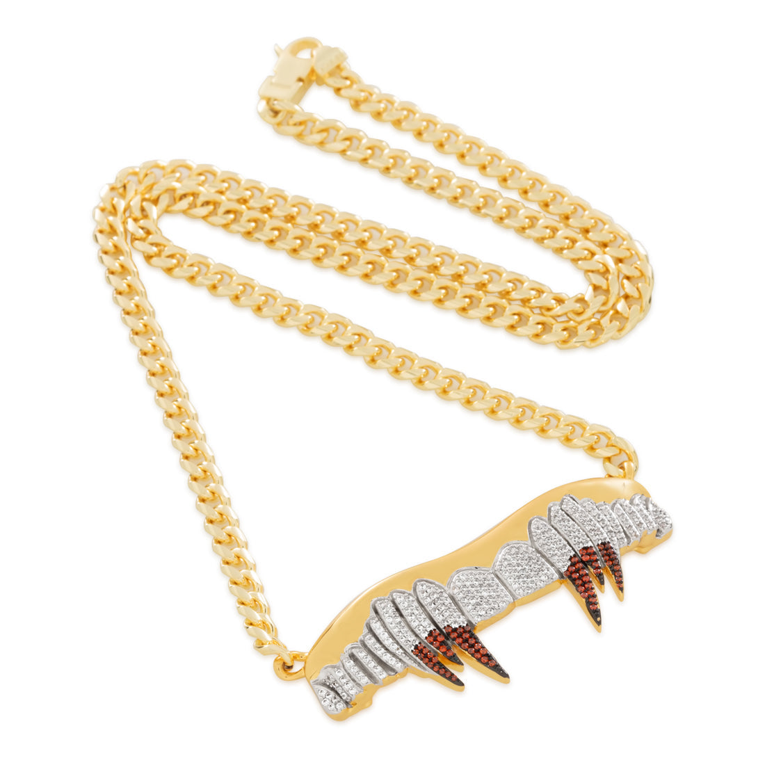 LE Vamp Fangs Necklace  in  14K Gold / 1" by King Ice