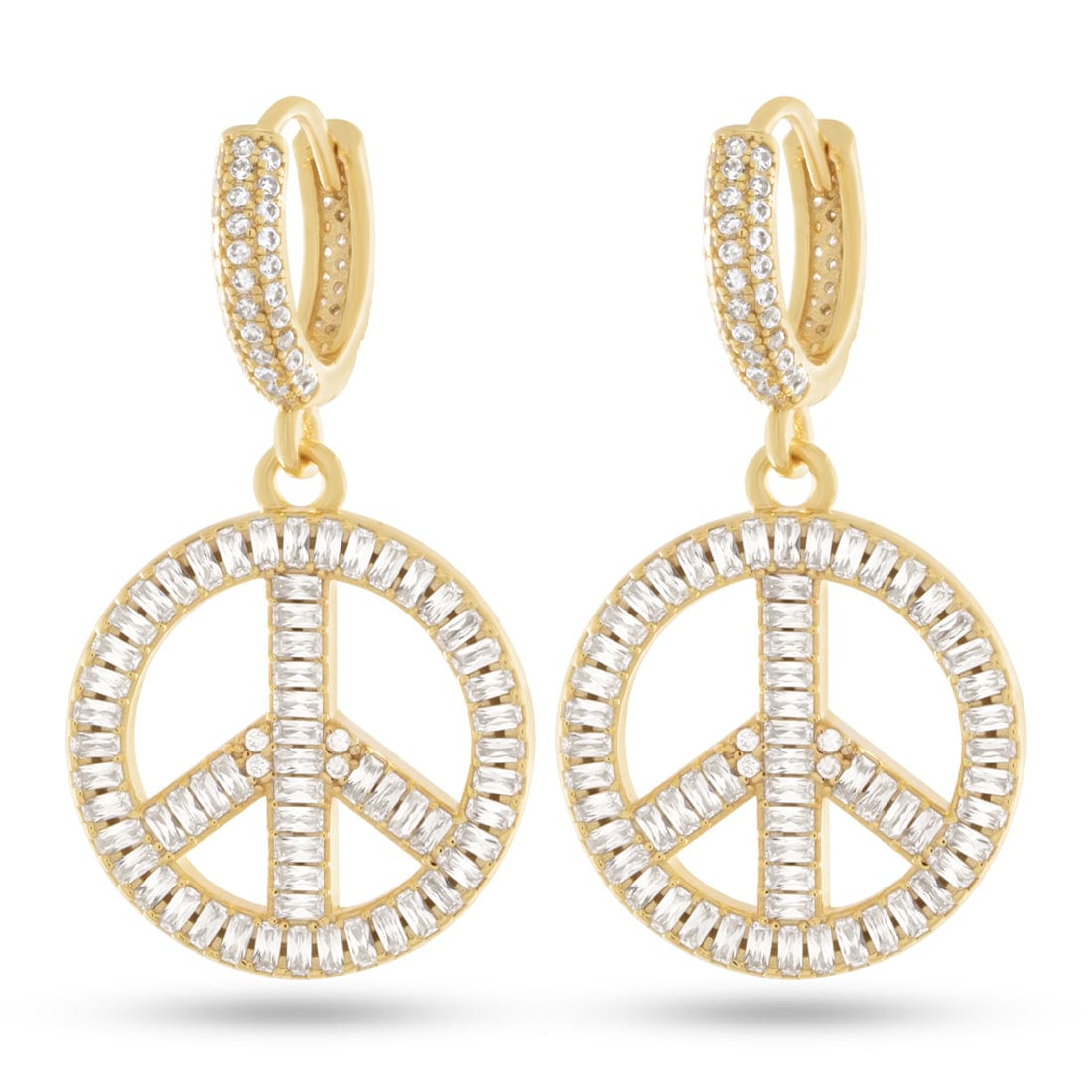 Peace and Love Earrings  in  Sterling Silver / 14K Gold by King Ice