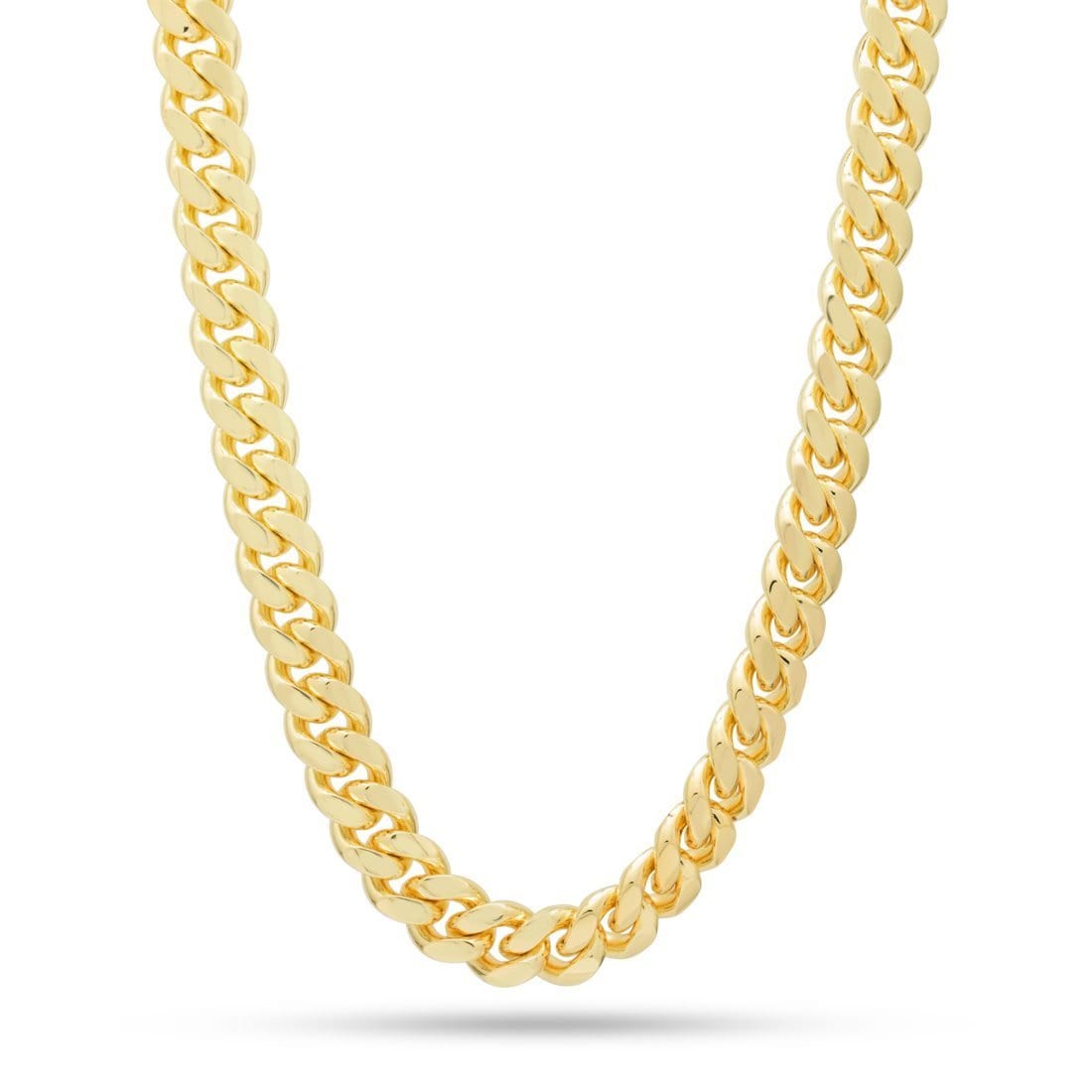 Solid Gold 10mm Miami Cuban Link Chain  in  Solid Gold / 14K Gold / 18" by King Ice