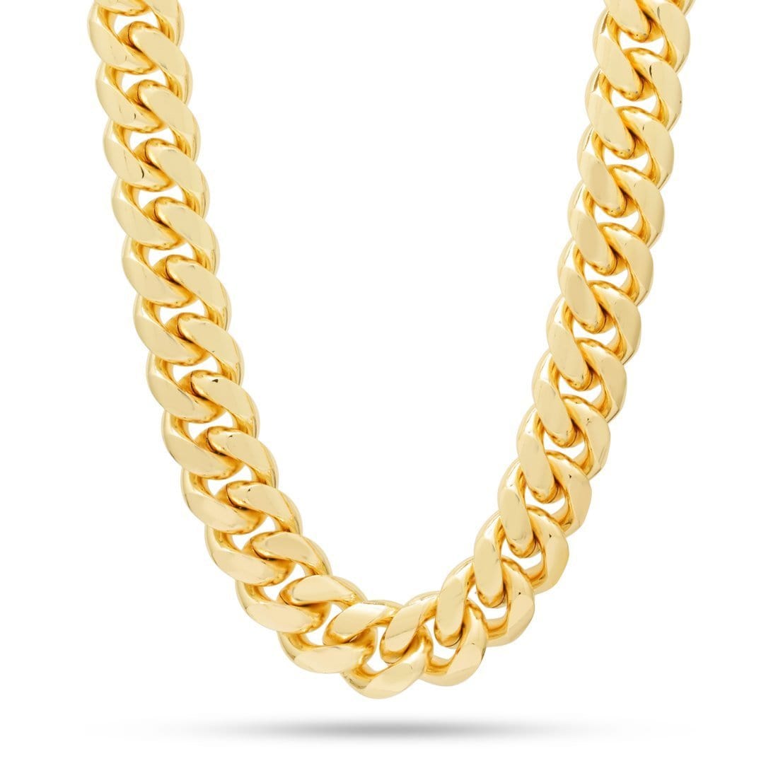 Solid Gold 16mm Miami Cuban Link Chain  in  Solid Gold / 14K Gold / 20" by King Ice