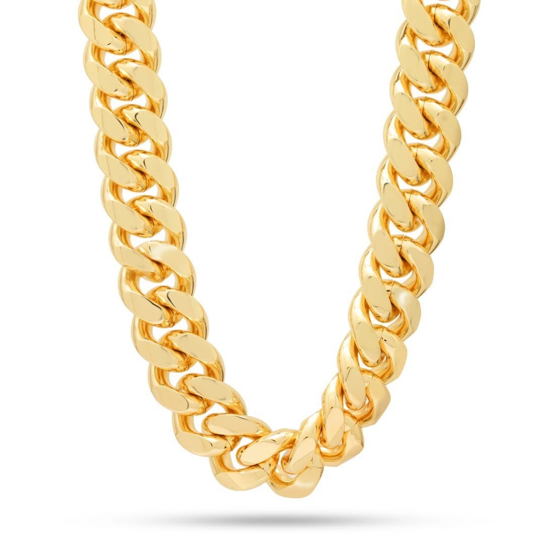 Solid Gold 18mm Miami Cuban Link Chain  in  Solid Gold / 14K Gold / 18" by King Ice