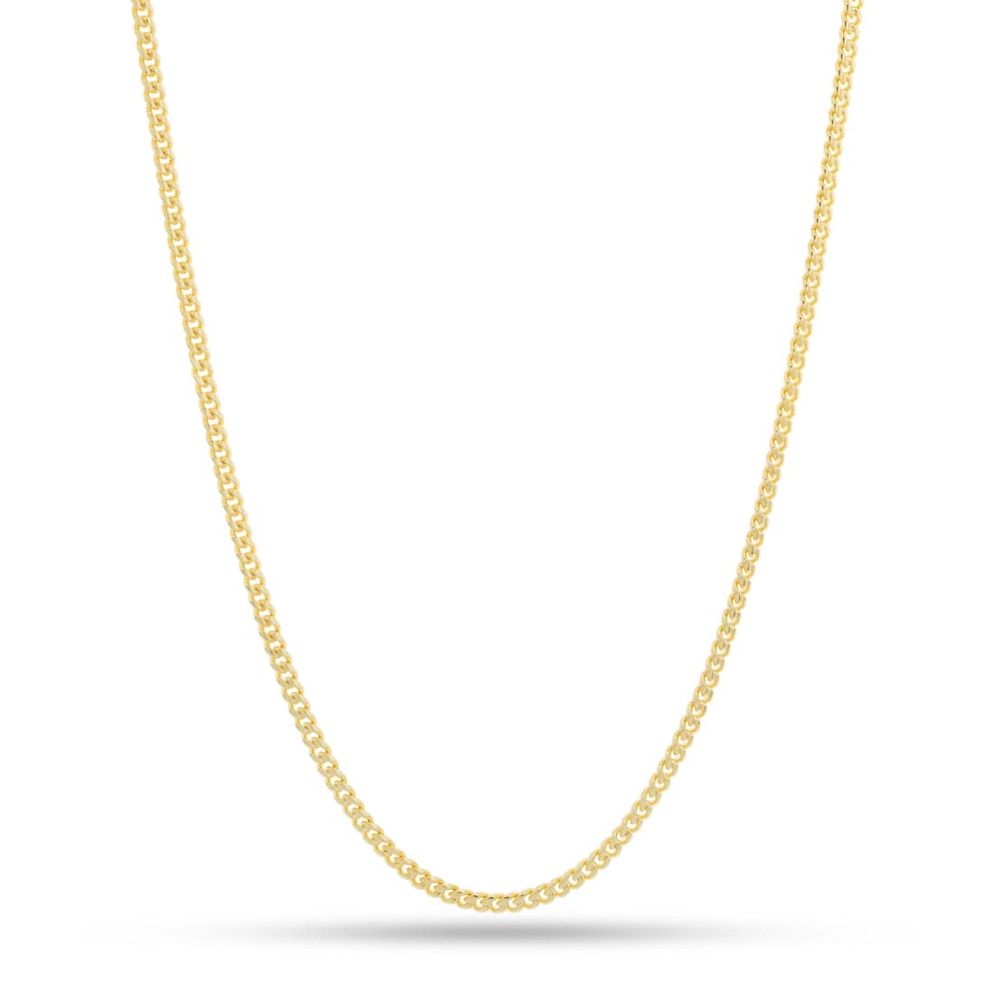 Solid Gold 3mm Miami Cuban Link Chain  in  Solid Gold / 14K Gold / 16" by King Ice