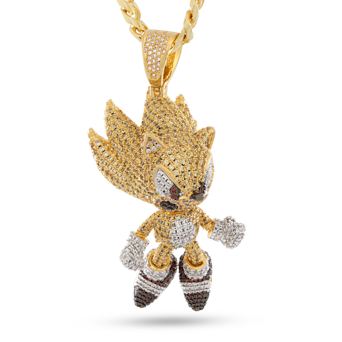 Sonic the Hedgehog x King Ice - Fast Super Sonic Necklace  in  14K Gold / 2.3" by King Ice