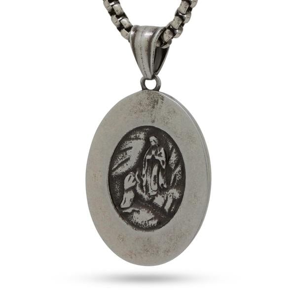 Virgin Mary Portrait Necklace  in  by King Ice