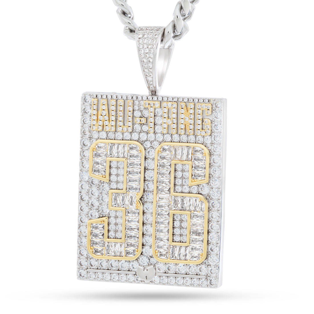 Wu-Tang x King Ice - 36 Chambers Dog Tag Necklace  in  White Gold / 2.7" by King Ice