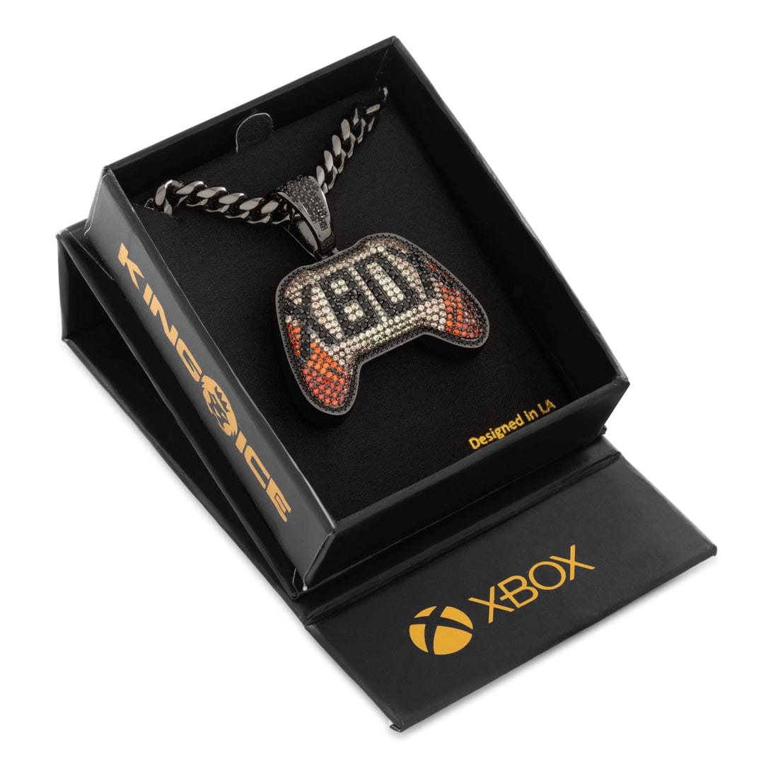 Xbox x King Ice - Ethereal Fire Necklace  in  Black Gold / 1.8" by King Ice