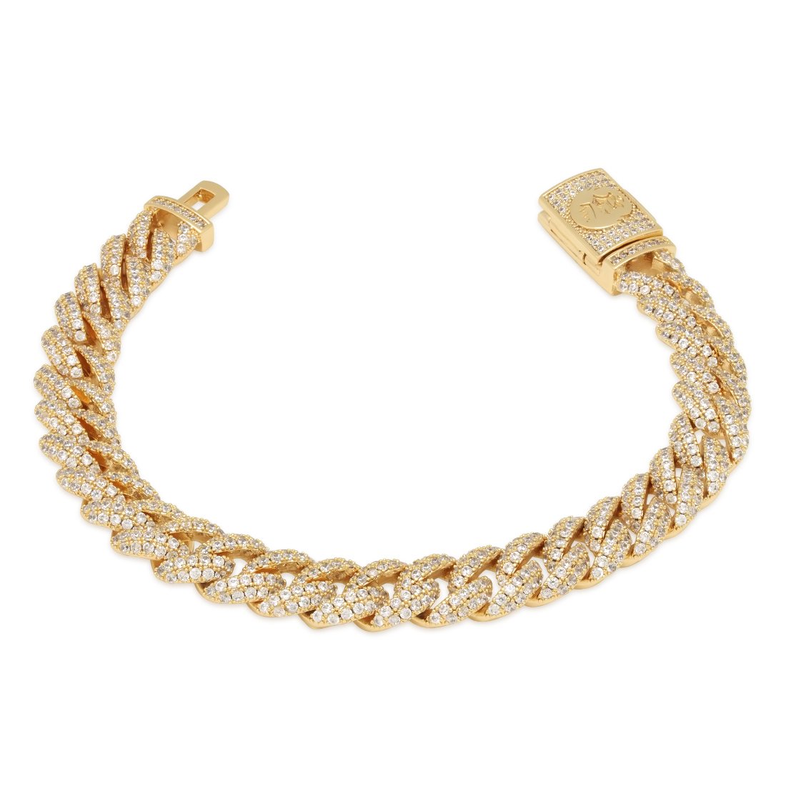 10mm Iced Miami Cuban Link Bracelet  in  14K Gold / 7" by King Ice