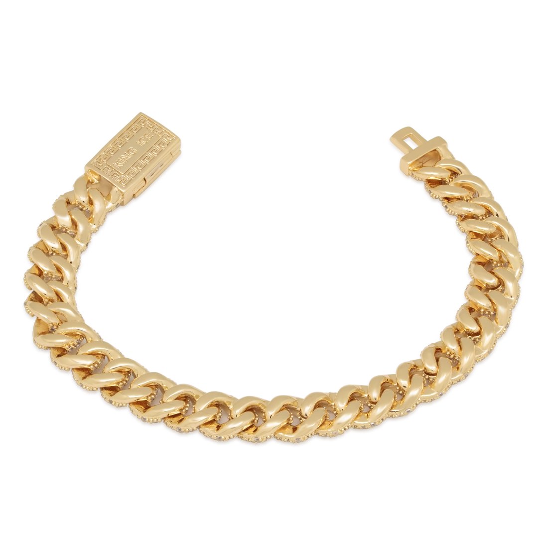 10mm Iced Miami Cuban Link Bracelet  in  by King Ice