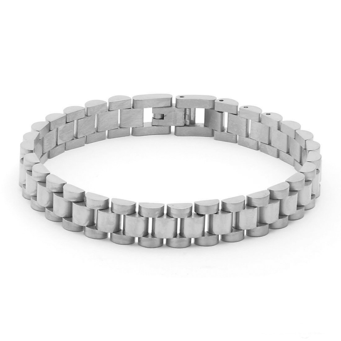 10mm Rollie Link Bracelet  in  White Gold / 8.5" by King Ice