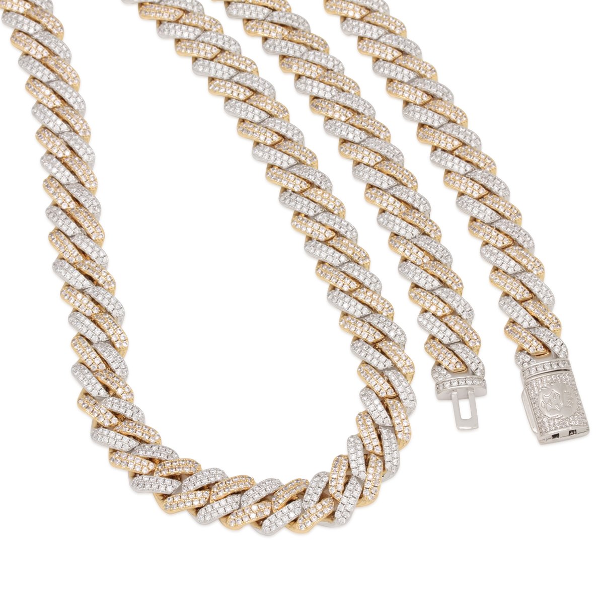 12mm Iced Diamond Cut Miami Cuban Link Chain  in  by King Ice