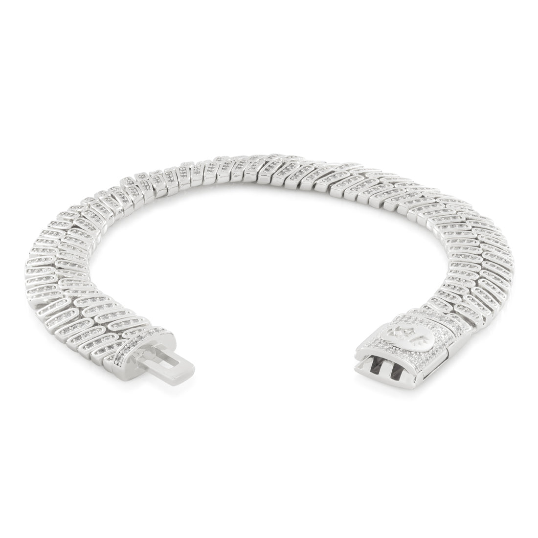 12mm Iced Herringbone Bracelet  in  by King Ice