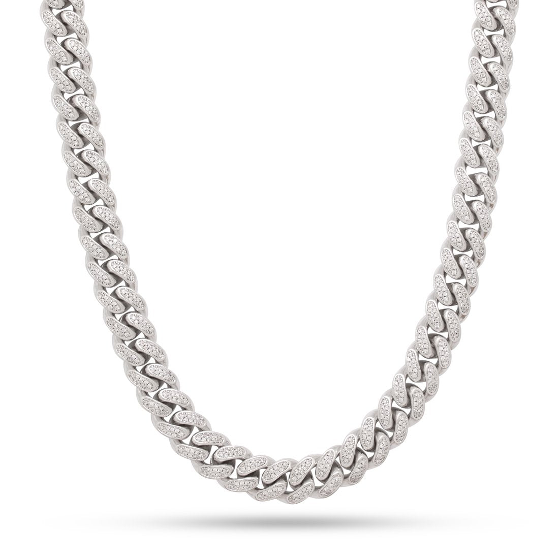 12mm Iced Miami Cuban Link Chain  in  Gold Plated / White Gold / 18" by King Ice