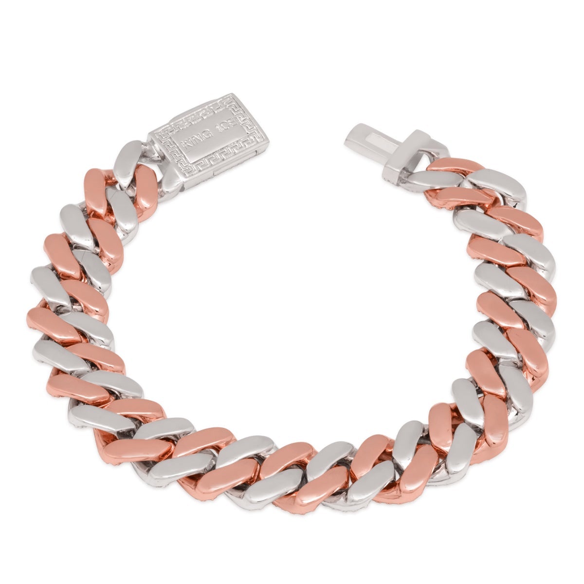 12mm Rose Gold Iced Diamond-Cut Miami Cuban Link Bracelet  in  by King Ice