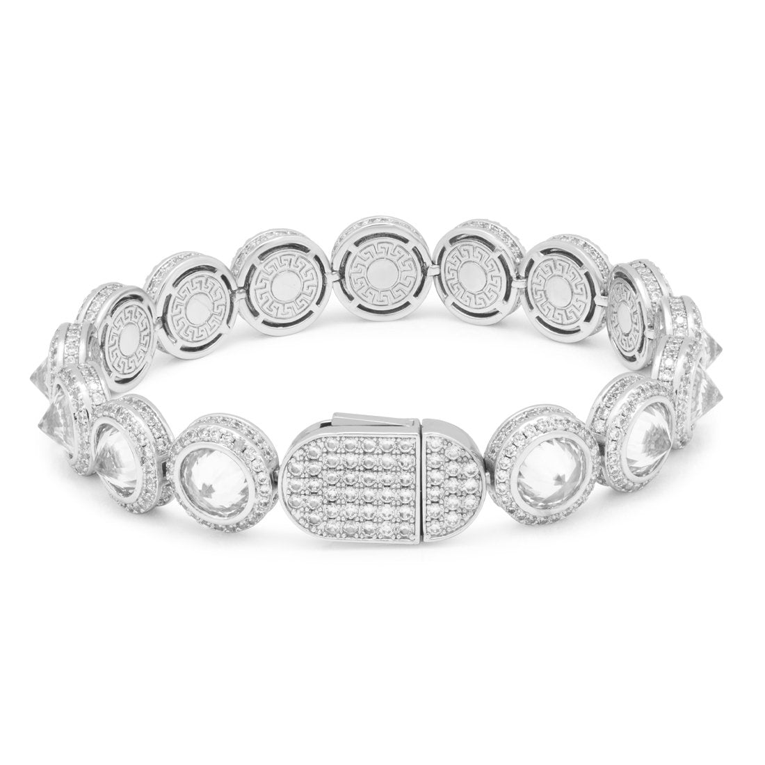 12mm Spike Studded Tennis Bracelet  in  by King Ice