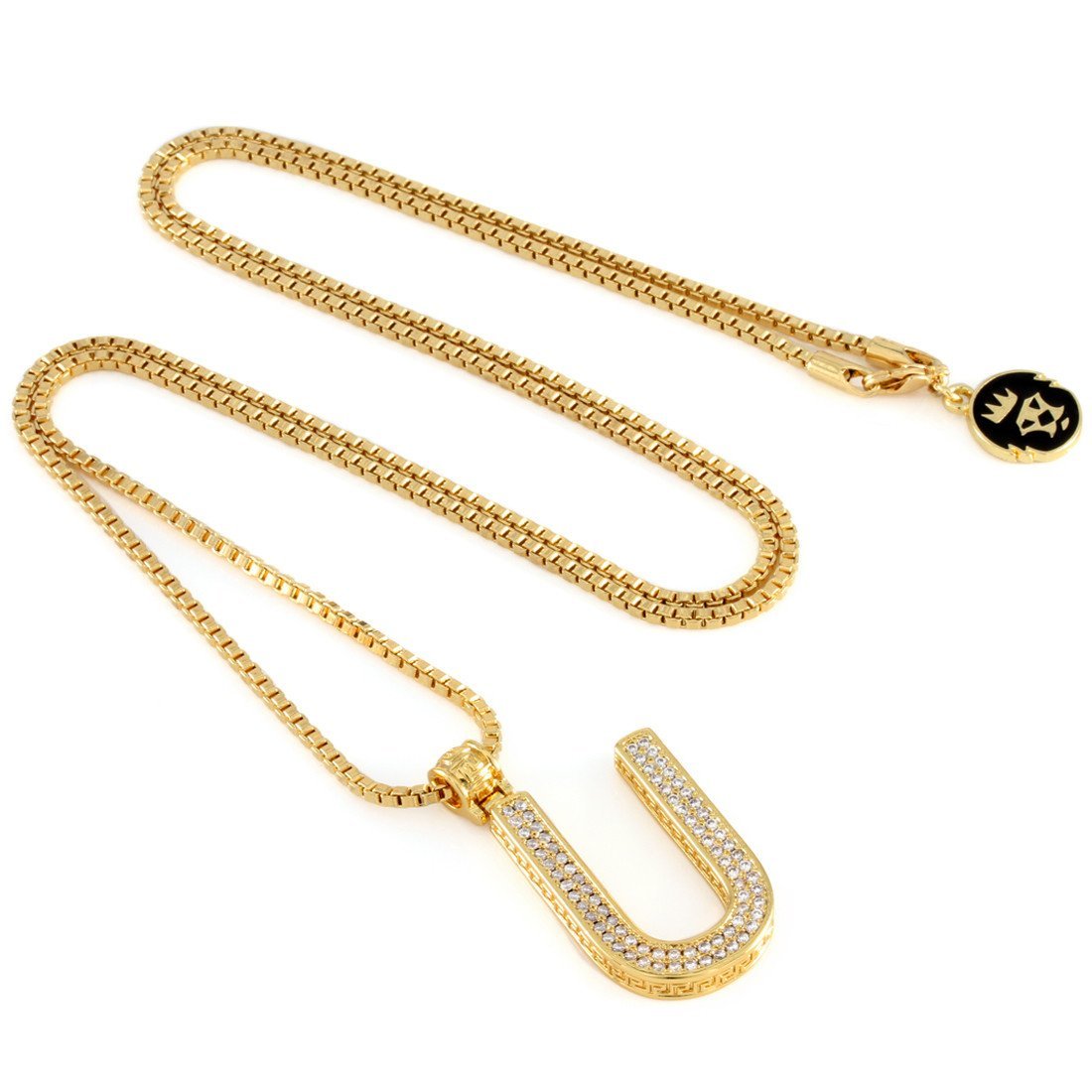 14K Gold Letter "U" Necklace  in  14K Gold / 1.6" by King Ice