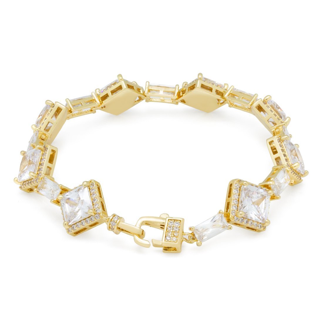 14mm Clustered Princess-Cut Tennis Bracelet  in  by King Ice