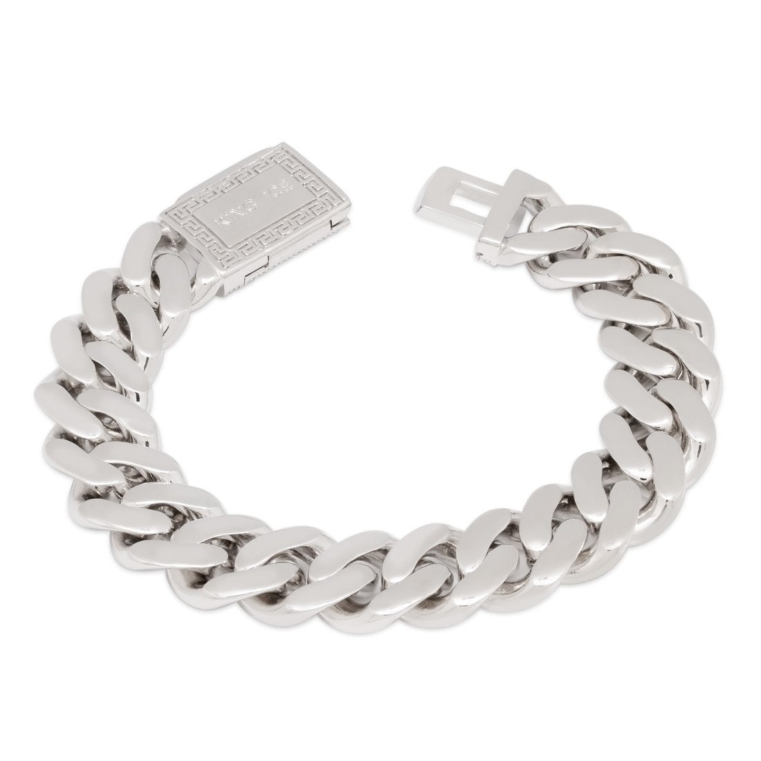 15mm Iced Miami Cuban Link Bracelet  in  by King Ice