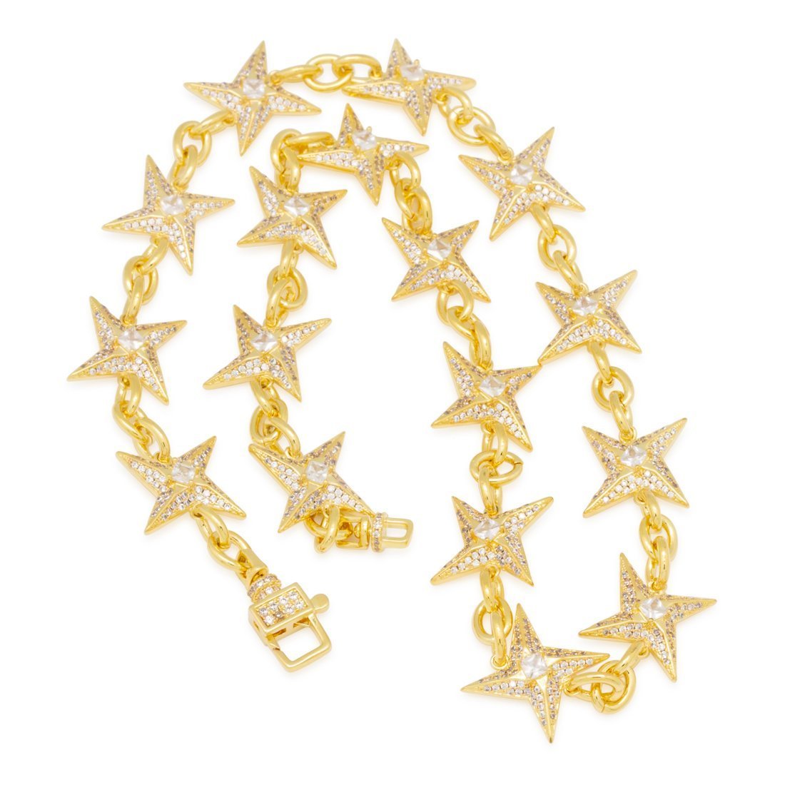 15mm Iced Shuriken Rolo Chain  in  by King Ice