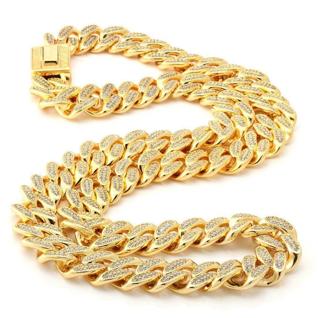 18mm Classic Iced Miami Cuban Link Chain  in  by King Ice