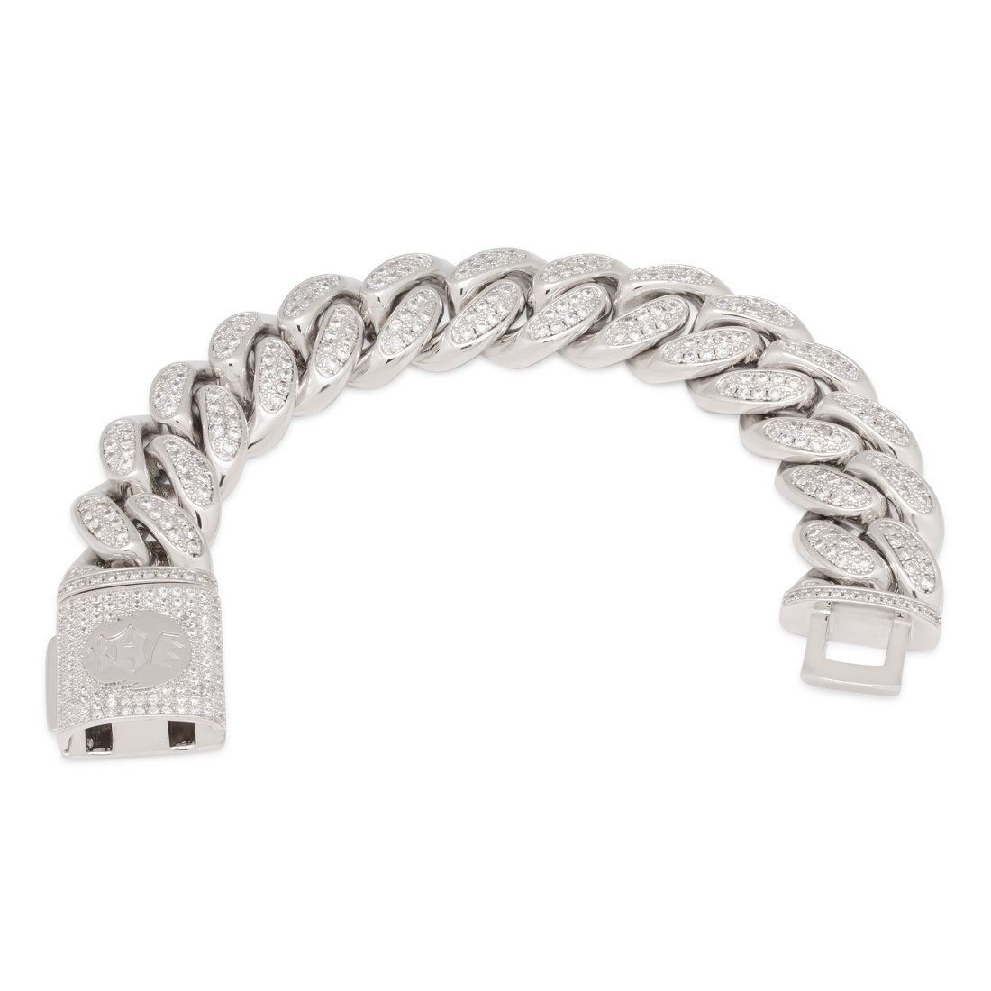 18mm Iced Miami Cuban Link Bracelet  in  by King Ice