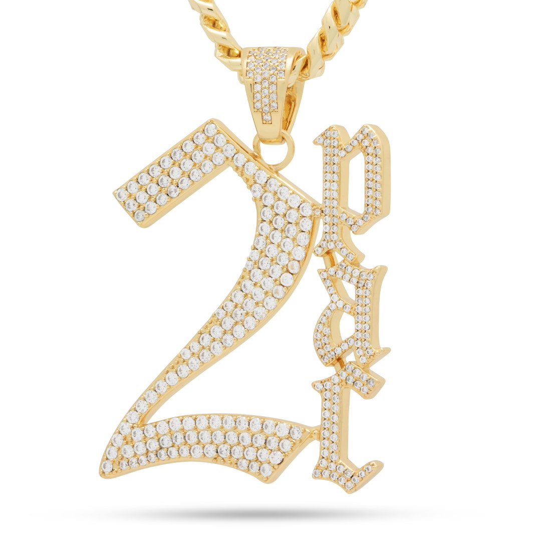 West Coast Legend Necklace  in  14K Gold / 2.8" by King Ice