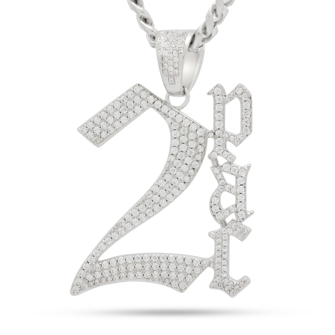 West Coast Legend Necklace  in  White Gold / 1.9" by King Ice