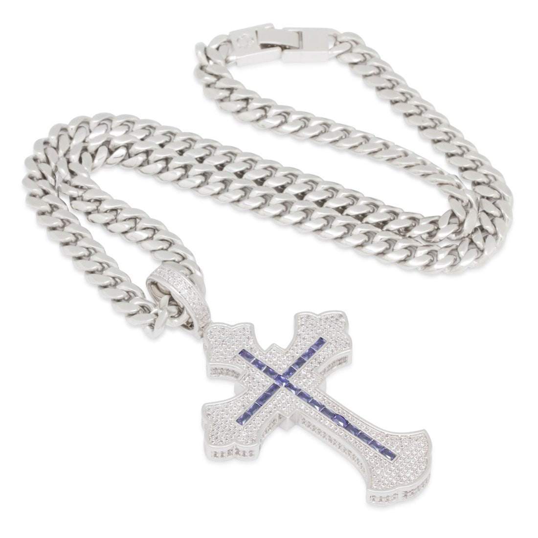 Fleur de Lis Cross Necklace  in  by King Ice