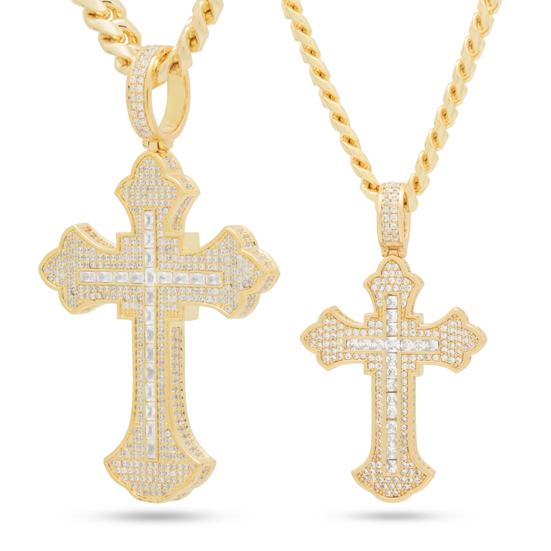 Fleur de Lis Cross Necklace  in  by King Ice