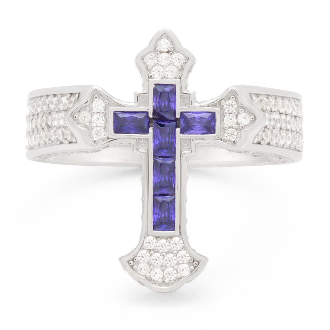 Fleur de Lis Cross Ring  in  by King Ice