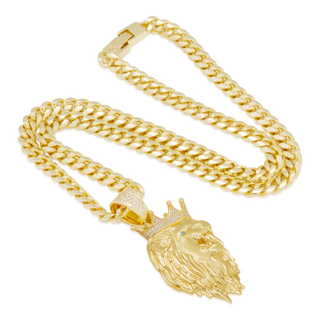 3D Boss Roaring Lion Necklace  in  by King Ice