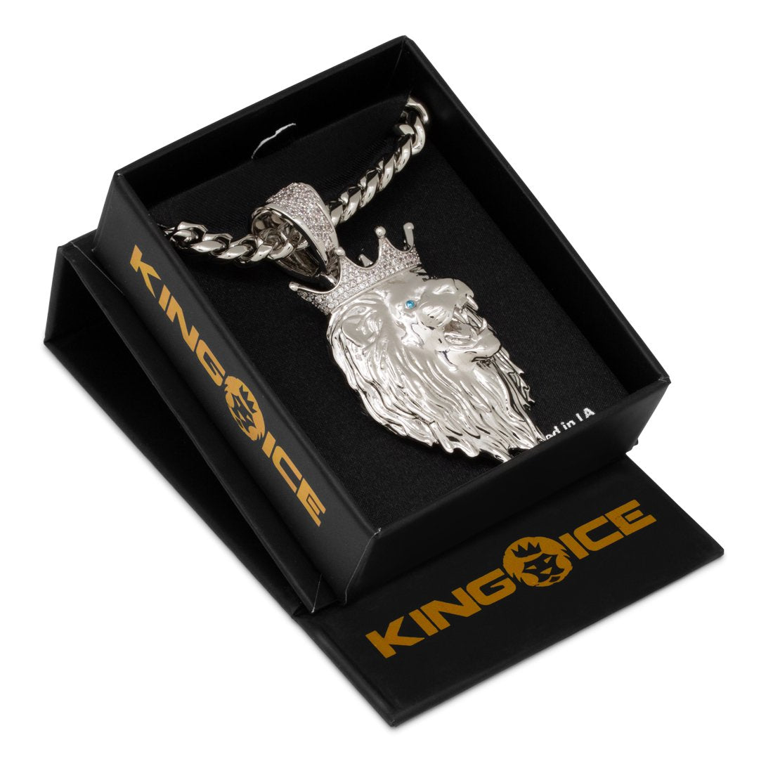 3D Boss Roaring Lion Necklace  in  by King Ice